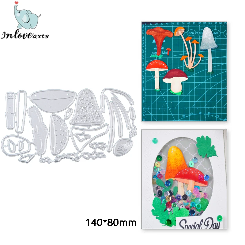 InLoveArts Design Craft Metal Stencil Mold Cutting Dies Mushrooms Decoration Scrapbook Die Cuts Album Paper Card Craft Embossing
InLoveArts Design Craft Metal Stencil Mold Cutting Dies Mushrooms Decoration Scrapbook Die Cuts Album Paper Card Craft Embossing