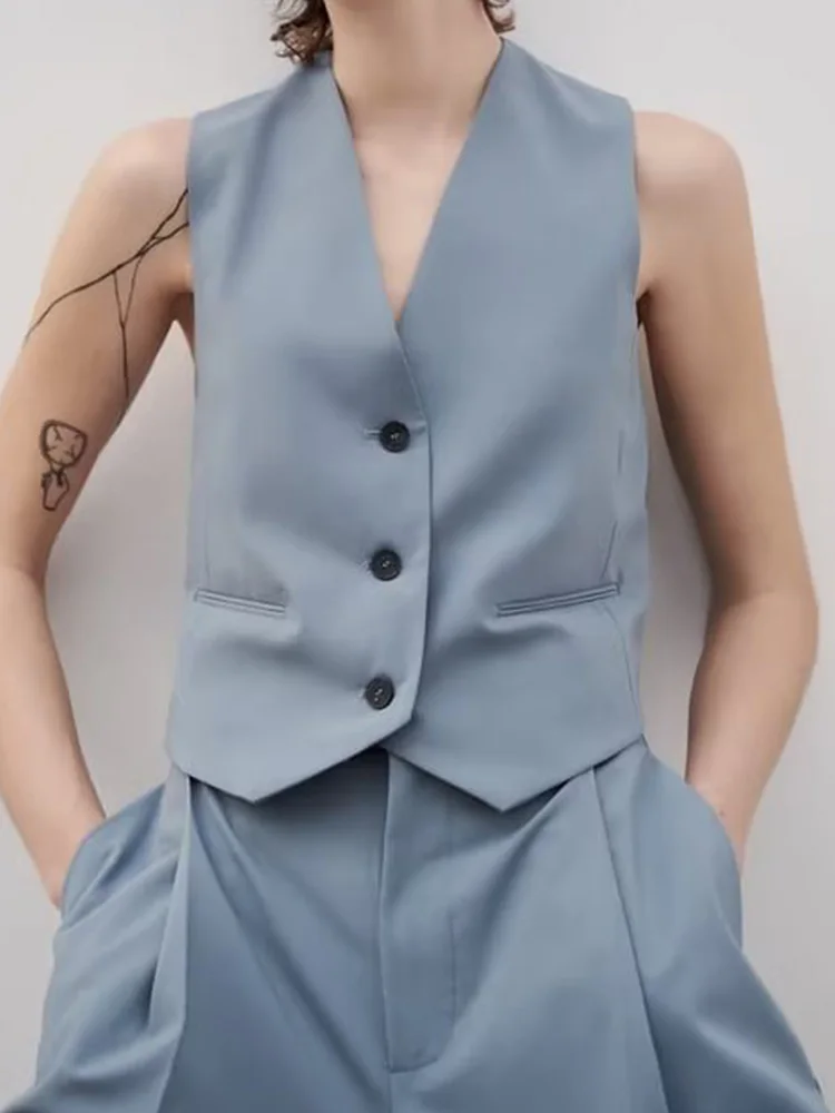 2023 Women Summer Vests Coats Casual Solid V-Neck Sleeveless Single Breasted Female ELegant Sweet Waistcoat Clothing
2023 Women Summer Vests Coats Casual Solid V-Neck Sleeveless Single Breasted Female ELegant Sweet Waistcoat Clothing