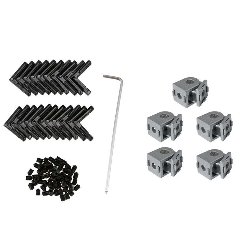 20Pcs T Slot L-Shaped Angle Slot Connector Joint Bracket & 5Pcs Pivot Joint For Aluminum Extrusion Profile 2020 Series
20Pcs T Slot L-Shaped Angle Slot Connector Joint Bracket & 5Pcs Pivot Joint For Aluminum Extrusion Profile 2020 Series