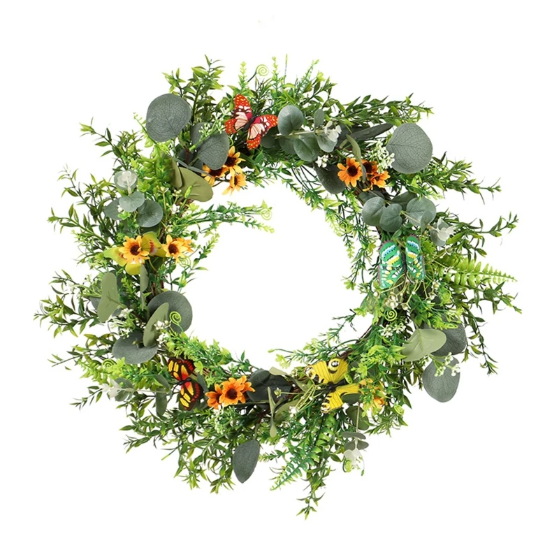N58C 19.7" Artificial Daisy Wreath Front Door Decoration with Green Eucalyptus
N58C 19.7" Artificial Daisy Wreath Front Door Decoration with Green Eucalyptus