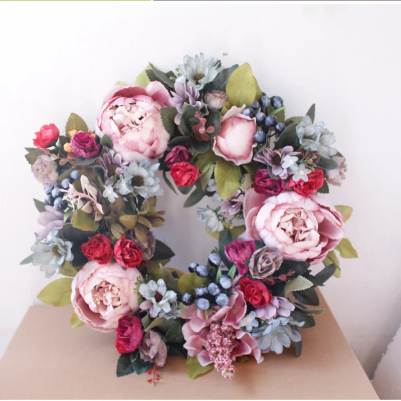 35cm Peony simulated garland Rattan ring decoration Photography props Wedding wreath Flower home door Decoration
35cm Peony simulated garland Rattan ring decoration Photography props Wedding wreath Flower home door Decoration