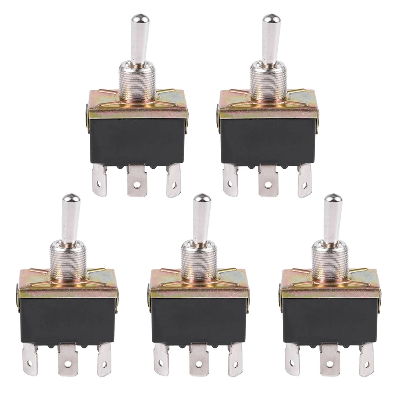 5X AC 250V/10A 125V/15A DPDT 3 Position ON/OFF/ON 6 Pins Toggle Switch Black+Silver
5X AC 250V/10A 125V/15A DPDT 3 Position ON/OFF/ON 6 Pins Toggle Switch Black+Silver