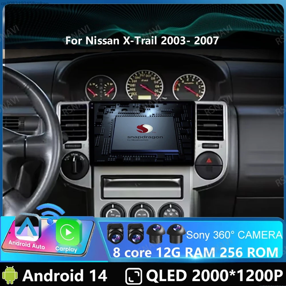 Автомобильный радиоприемник Andoird 14 для Nissan X-Trail 2003-2007 Viedo Player головное устройство