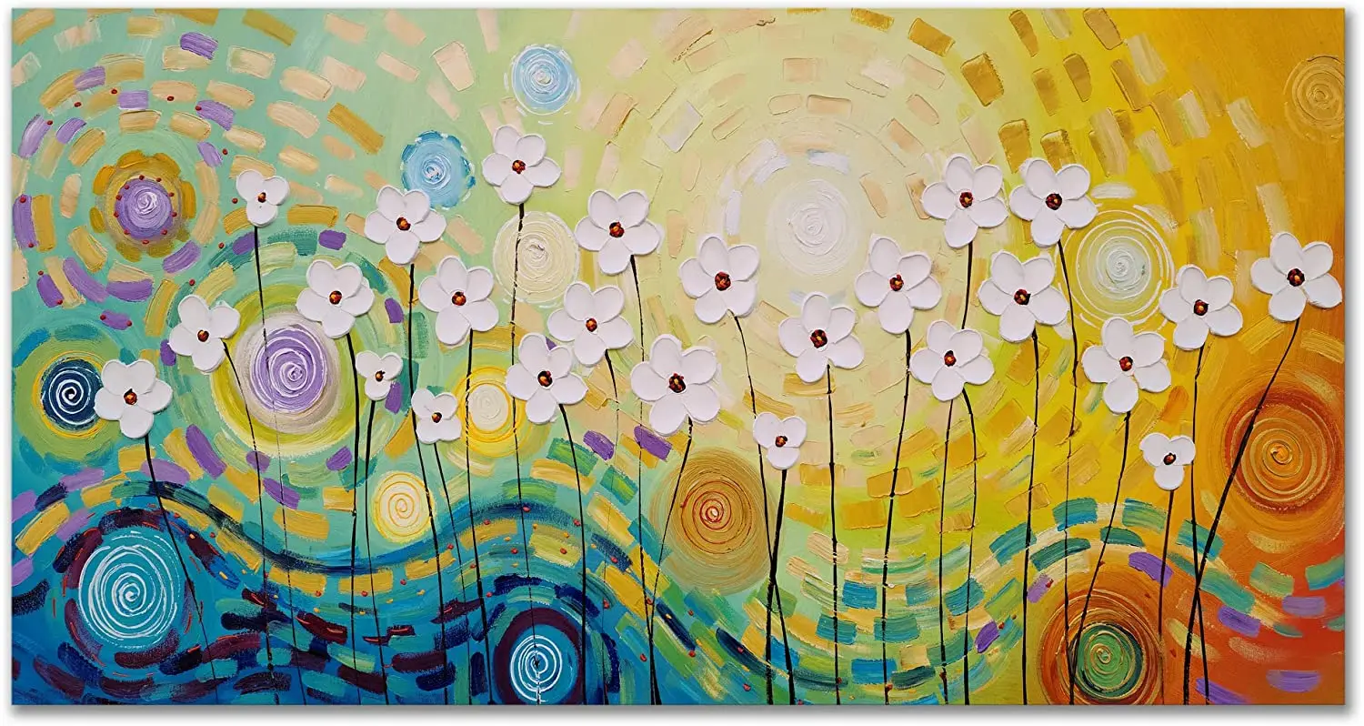 White Flower Canvas Wall Art Hand Painted Oil Painting Modern Pictures for Living Room Bedroom Dinning Room Decor No Frame
White Flower Canvas Wall Art Hand Painted Oil Painting Modern Pictures for Living Room Bedroom Dinning Room Decor No Frame