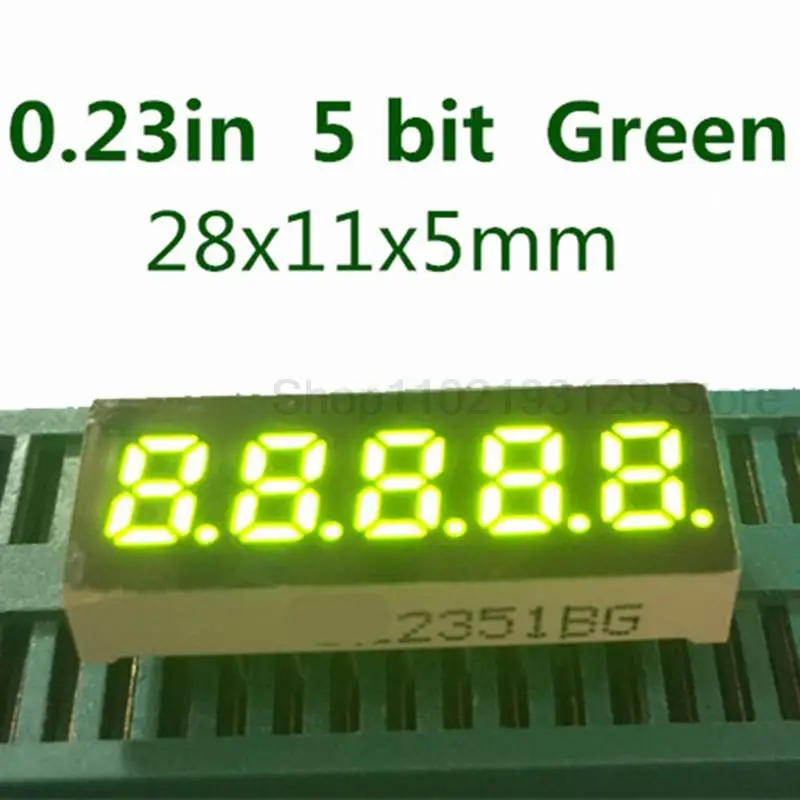 0.23 inch 5 Bit Green Digital Tube LED Display 7 Segment Common anode 0.23" 0.23in digital display
0.23 inch 5 Bit Green Digital Tube LED Display 7 Segment Common anode 0.23" 0.23in digital display