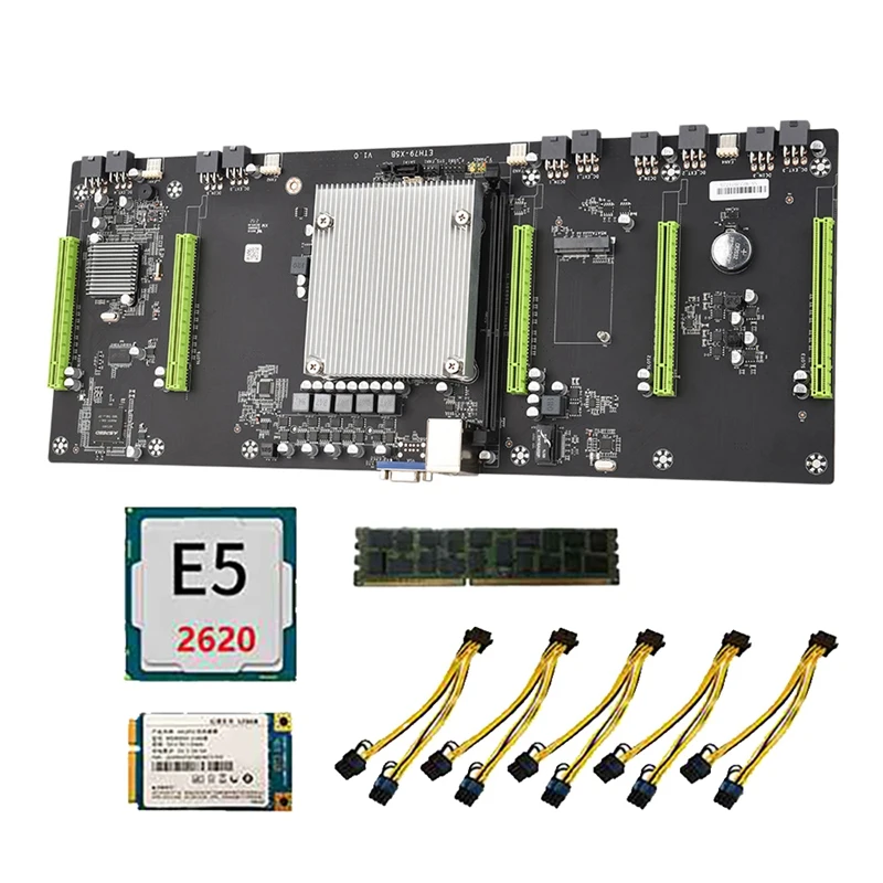 HOT-ETH79-X5B BTC Mining Motherboard with E5 2620 CPU+8G DDR3 RAM+128G SSD+5XPower Cable LGA2011 PCIE16X 80Mm SATA2.0+MSATA
HOT-ETH79-X5B BTC Mining Motherboard with E5 2620 CPU+8G DDR3 RAM+128G SSD+5XPower Cable LGA2011 PCIE16X 80Mm SATA2.0+MSATA
