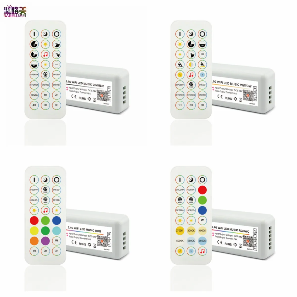DC5V -24V RF Tuya Dimmer 12V WIFI Music Controller 2CH 3CH 4CH 5CH Dynamic Timing For Single Color/CCT/RGB/RGBW/RGBCW Tape Light
DC5V -24V RF Tuya Dimmer 12V WIFI Music Controller 2CH 3CH 4CH 5CH Dynamic Timing For Single Color/CCT/RGB/RGBW/RGBCW Tape Light