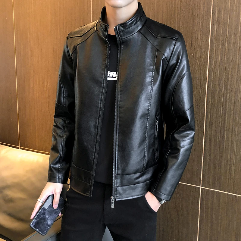 Slim Fit Stand Collar Mens Fashion Leather Jacket Casual Business Leather Jacket Men's Leather Jacket Top Clothing Trend Jackets
Slim Fit Stand Collar Mens Fashion Leather Jacket Casual Business Leather Jacket Men's Leather Jacket Top Clothing Trend Jackets