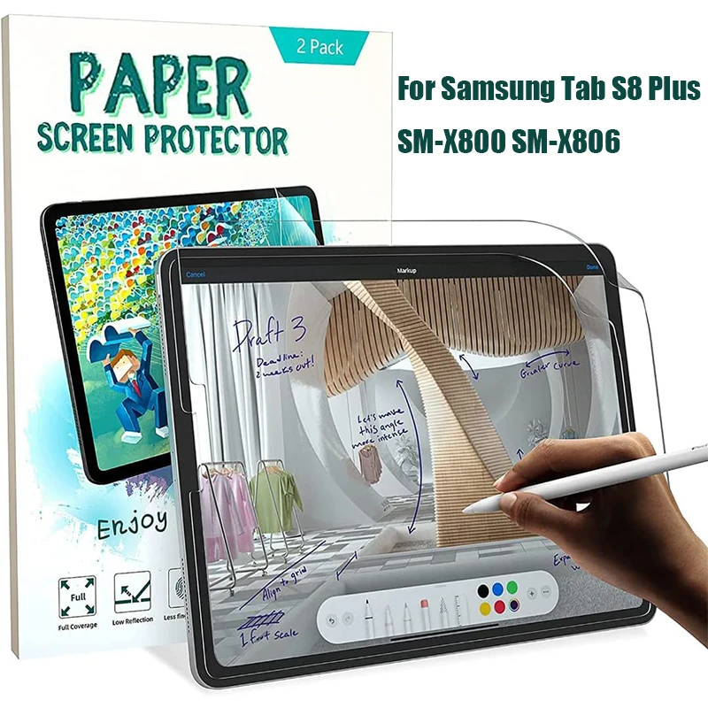 Для Samsung Galaxy Tab S8 Plus 12,4 ''бумажная Защитная пленка для сенсорного экрана с защитой от пропуска матовая защитная пленка для рисования для телеф...
Для Samsung Galaxy Tab S8 Plus 12,4 ''бумажная Защитная пленка для сенсорного экрана с защитой от пропуска матовая защитная пленка для рисования для телеф...