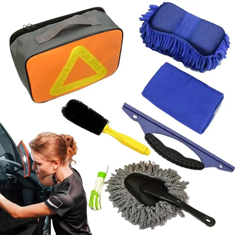 Car 7 Pieces Car Detailing Brush Set With Handle Brushes Complete Car Buffing Sponge Pads Kit For Interior Exterior Wheels
Car 7 Pieces Car Detailing Brush Set With Handle Brushes Complete Car Buffing Sponge Pads Kit For Interior Exterior Wheels