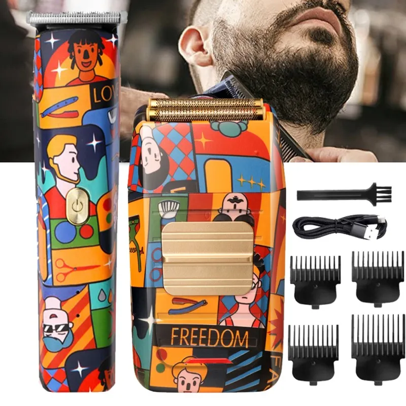 Kemei Fashion Graffiti Trimmer Men Zero Gapped Professional Hair Clipper Titanium Double Foil Shaver Random Graffiti Pattern
Kemei Fashion Graffiti Trimmer Men Zero Gapped Professional Hair Clipper Titanium Double Foil Shaver Random Graffiti Pattern