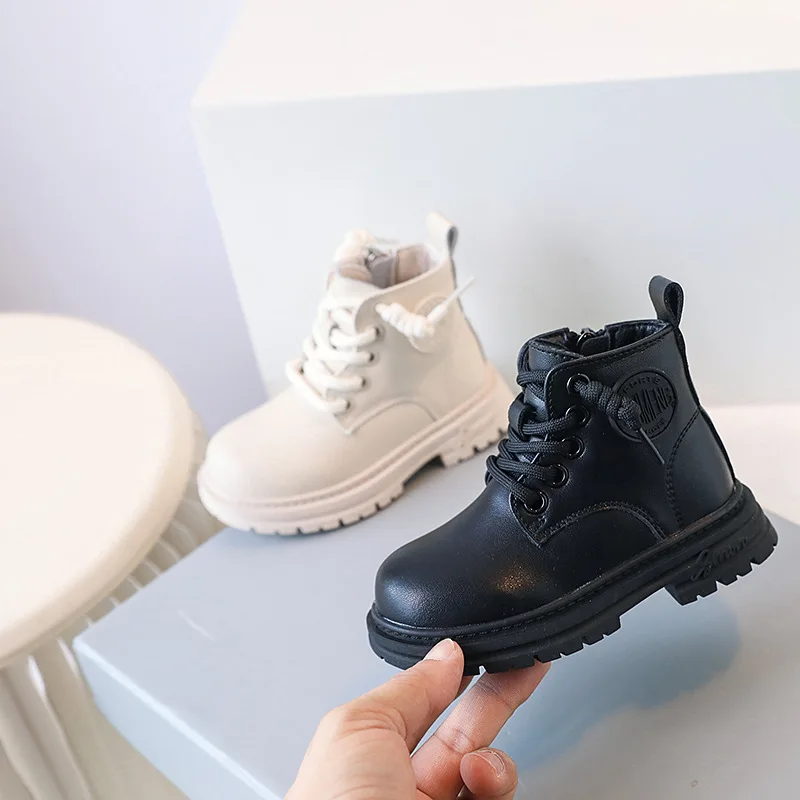 Eu18-30 Children's Leather Boots Spring Autumn Fashion Short Single Boots Kids Casual Shoes Beige Black
Eu18-30 Children's Leather Boots Spring Autumn Fashion Short Single Boots Kids Casual Shoes Beige Black