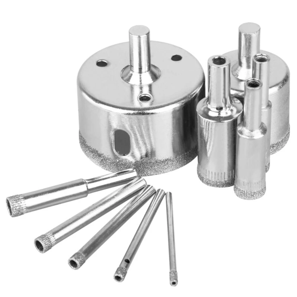 Drill Bit Diamond Hole Saws Supplies Tools 10pcs 3-50mm Cutter Electric drill Glass Marble Opener Silver Workshop
Drill Bit Diamond Hole Saws Supplies Tools 10pcs 3-50mm Cutter Electric drill Glass Marble Opener Silver Workshop