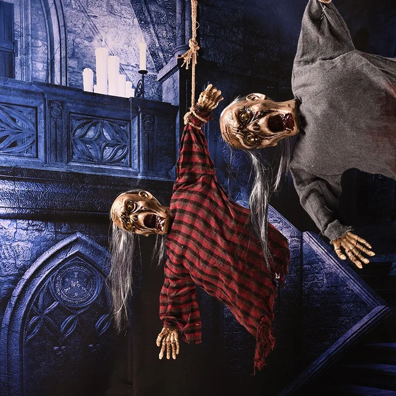 Halloween Ornaments Props Hanging Zombie Ghost Decoration with Glowing Eyes Scary Sound Electric Toy Haunted House Yard Outdoor
Halloween Ornaments Props Hanging Zombie Ghost Decoration with Glowing Eyes Scary Sound Electric Toy Haunted House Yard Outdoor