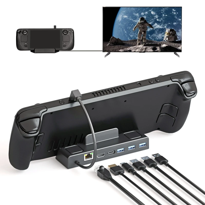 Docking Station Hub For Steam Deck USB C To RJ45 Ethernet 4K 60HZ HDMI-Compatible For Steam Deck Console Holder
Docking Station Hub For Steam Deck USB C To RJ45 Ethernet 4K 60HZ HDMI-Compatible For Steam Deck Console Holder