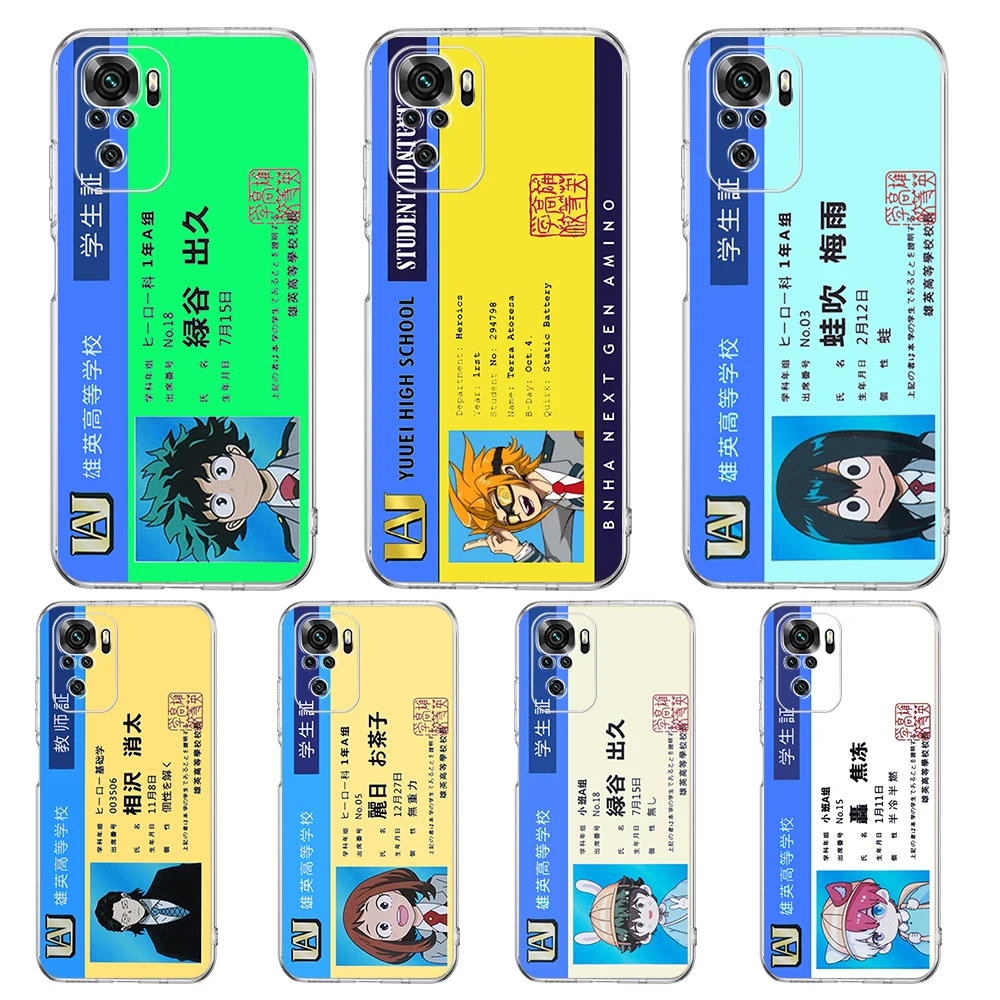My Hero Academy ID Card Phone Case for Xiaomi Redmi K40 Gaming 8 8A 9 9T 9A 9C 10 Note 8 8T 9 9S 10 11 12 Pro Transparent Shell
My Hero Academy ID Card Phone Case for Xiaomi Redmi K40 Gaming 8 8A 9 9T 9A 9C 10 Note 8 8T 9 9S 10 11 12 Pro Transparent Shell