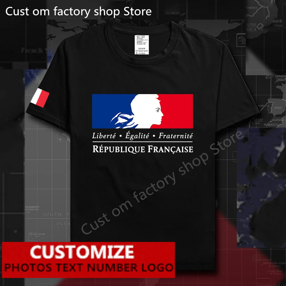 France French Republic Flag T shirt Free Custom Fans DIY Name Number LOGO 100% Cotton T-shirts Men Women Loose Casual T-shirt
France French Republic Flag T shirt Free Custom Fans DIY Name Number LOGO 100% Cotton T-shirts Men Women Loose Casual T-shirt