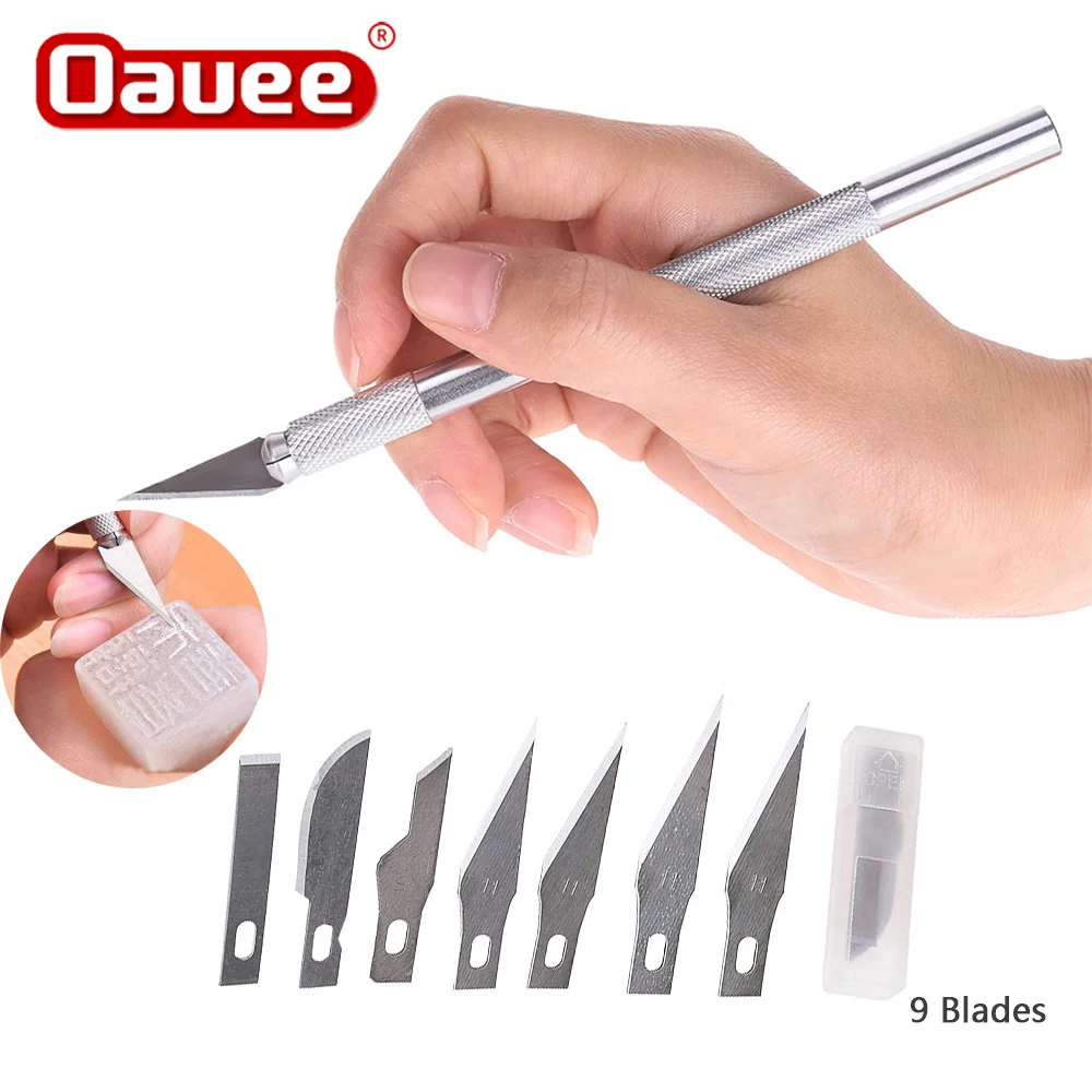 6/9Pcs Carving Scalpel Knife Metal Blades set Non-Slip Engraving Knife Craft Knives Mobile Phone PCB DIY Repair Tools Hand Tools
6/9Pcs Carving Scalpel Knife Metal Blades set Non-Slip Engraving Knife Craft Knives Mobile Phone PCB DIY Repair Tools Hand Tools