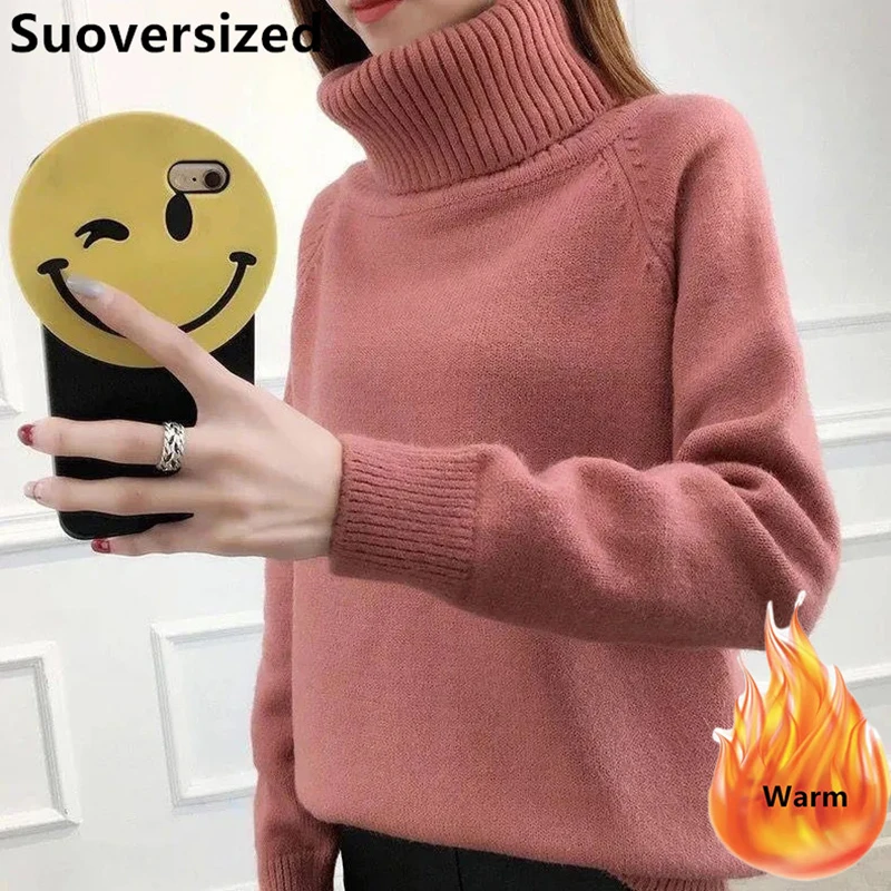 Women's Plus Velvet Bottoming Sweaters Winter Turtleneck Warm Thicken Long Sleeve Knitted Pullover Korean Casual Loose Blouses
Women's Plus Velvet Bottoming Sweaters Winter Turtleneck Warm Thicken Long Sleeve Knitted Pullover Korean Casual Loose Blouses