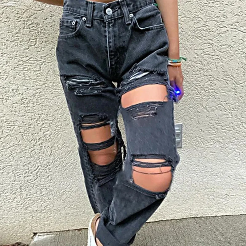 Fall 2021 Fashion Loose Destroyed Hole Blue Denim Jeans Y2k Casual Vintage Wide Leg Pants Solid Trousers Indie Women Streetwear
Fall 2021 Fashion Loose Destroyed Hole Blue Denim Jeans Y2k Casual Vintage Wide Leg Pants Solid Trousers Indie Women Streetwear