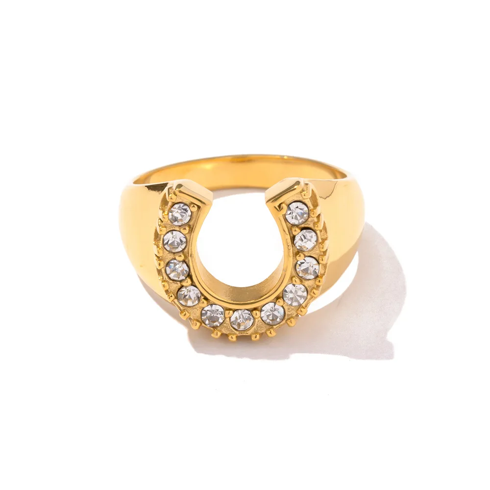 Stainless Steel PVD 18K Gold Plated Tarnish Waterproof Rhonestoned U Rings For Woman Jewelry Wholesale Trendy
Stainless Steel PVD 18K Gold Plated Tarnish Waterproof Rhonestoned U Rings For Woman Jewelry Wholesale Trendy
