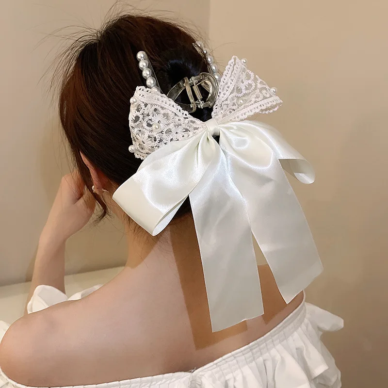 Stylish Pearl Bow Ribbon Hairpin, Small, Fresh, Sweet, Retro Grip, Fashionable Design, Versatile Net Red Hair Accessories 
Stylish Pearl Bow Ribbon Hairpin, Small, Fresh, Sweet, Retro Grip, Fashionable Design, Versatile Net Red Hair Accessories