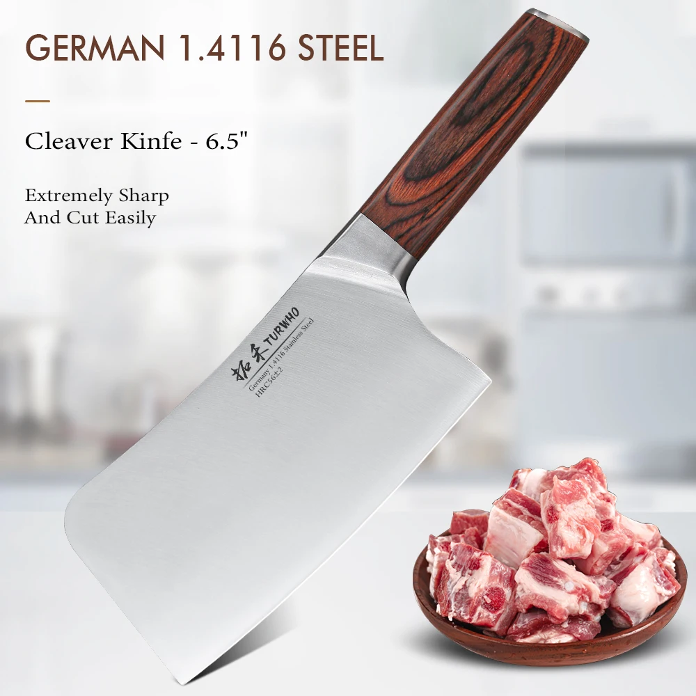 TURWHO 6.5-inch Professional Bone Cutting Kitchen Knives German1.4116 Steel Meat Cutting Super Sharp Chef Knife Household Tools
TURWHO 6.5-inch Professional Bone Cutting Kitchen Knives German1.4116 Steel Meat Cutting Super Sharp Chef Knife Household Tools