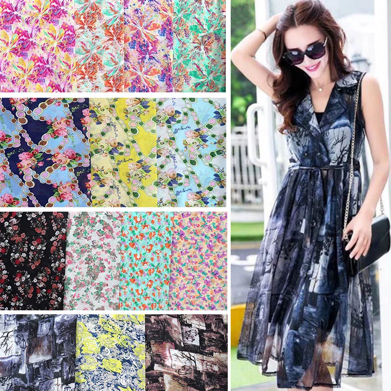 Chiffon Printed Fabric Summer Floral Dresses Scarves Skirts Pants Clothing Design Sewing Materials Wholesale Cloth By The Meter
Chiffon Printed Fabric Summer Floral Dresses Scarves Skirts Pants Clothing Design Sewing Materials Wholesale Cloth By The Meter