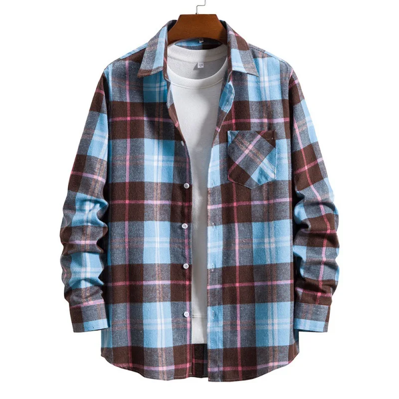 Men Spring Colorful Plaid Fashion Simple and Stylish Youth Leisure Handsome Shirt Turn-down Collar Long Sleeve Slim Fit Shirt
Men Spring Colorful Plaid Fashion Simple and Stylish Youth Leisure Handsome Shirt Turn-down Collar Long Sleeve Slim Fit Shirt