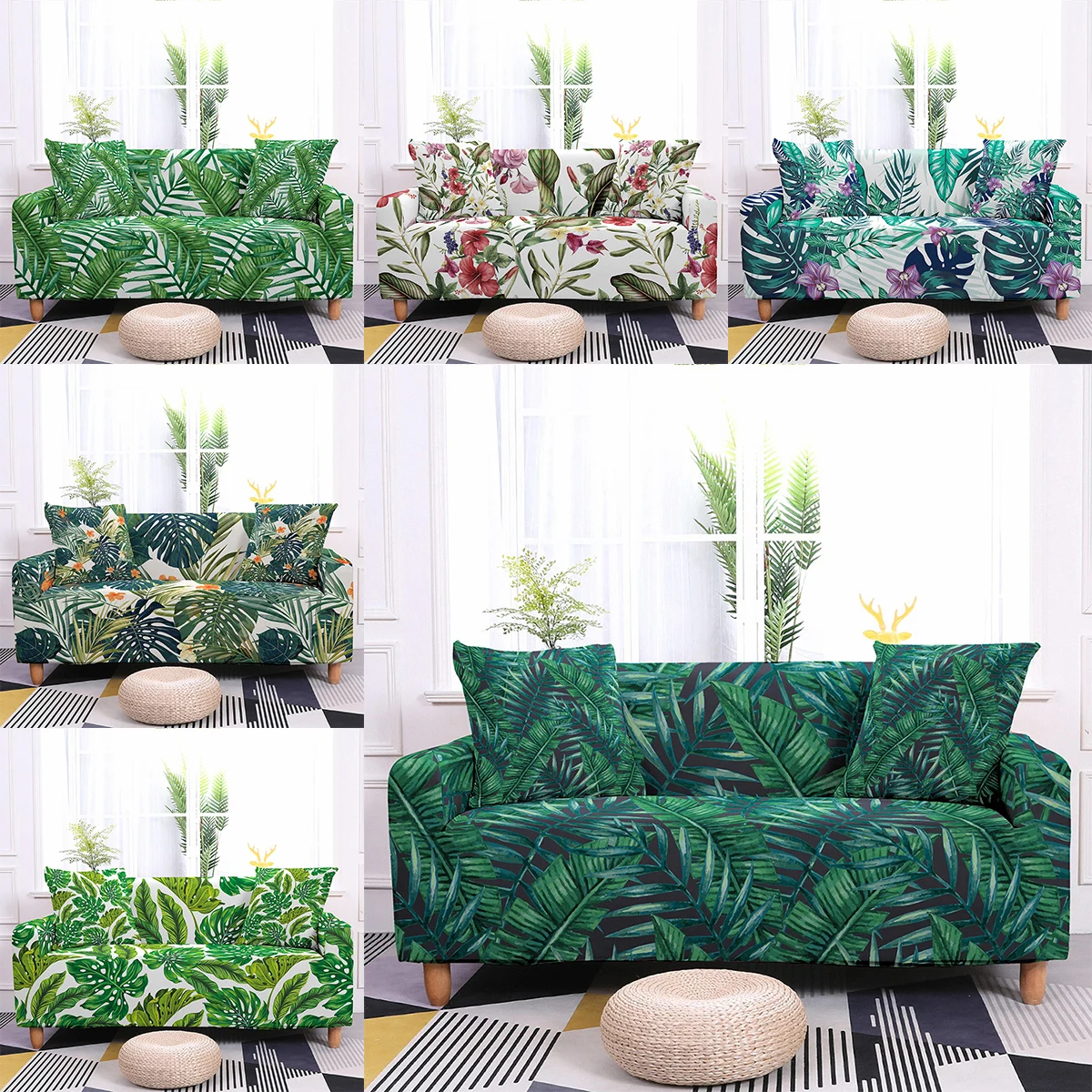 Tropical Palm Leaves Spandex Elastic Sofa Cover Flower Pattern Printed Couch Cover For Living Room 1/2/3/4-seater
Tropical Palm Leaves Spandex Elastic Sofa Cover Flower Pattern Printed Couch Cover For Living Room 1/2/3/4-seater