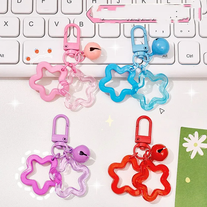 Fashin Colorful Five-pointed Star Bell Keychain For Women Hollow Star Keyring Fit Earphone Case Car Key Decoration Party Gift
Fashin Colorful Five-pointed Star Bell Keychain For Women Hollow Star Keyring Fit Earphone Case Car Key Decoration Party Gift