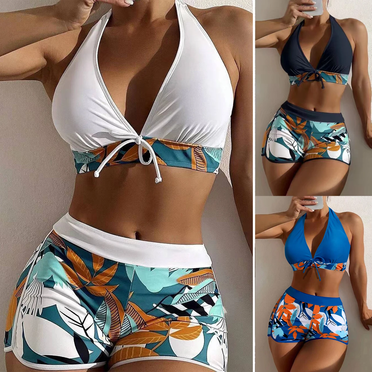 2023 Swimsuit Women's Split High Waist Deep V Panel Lace up Flat Angle College Sporty Surfing Bikini Floral Printed Swimsuit
2023 Swimsuit Women's Split High Waist Deep V Panel Lace up Flat Angle College Sporty Surfing Bikini Floral Printed Swimsuit