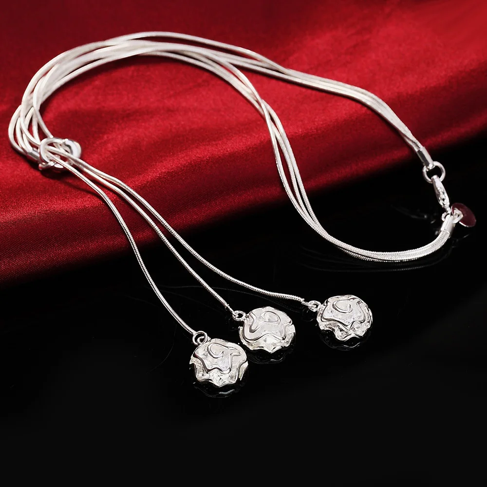 Fashion 925 Stamp Silver color Necklaces for woman Classic Jewelry 18 Inches Rose Flower chain wedding Party Christmas Gifts
Fashion 925 Stamp Silver color Necklaces for woman Classic Jewelry 18 Inches Rose Flower chain wedding Party Christmas Gifts