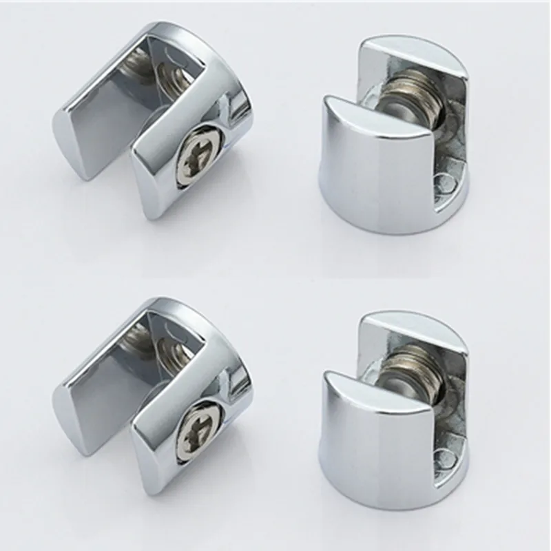 

4pcs Glass Clamp Glass Plated Brackets Zinc Alloy Chrome finish Shelf Holder Support Brackets Clamps For 6-8mm/ 8-10mm/ 10-12mm