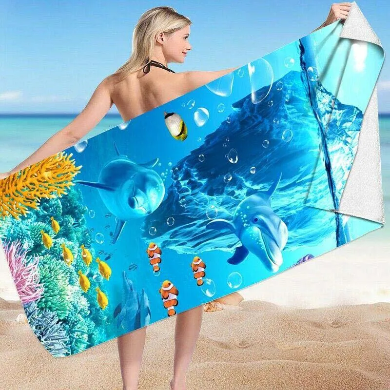 Beach Towel Underwater World Series Blue Dolphin Ocean Fish Quick-drying Sand-free Microfiber Seaside Bathroom Towel Travel Camp
Beach Towel Underwater World Series Blue Dolphin Ocean Fish Quick-drying Sand-free Microfiber Seaside Bathroom Towel Travel Camp