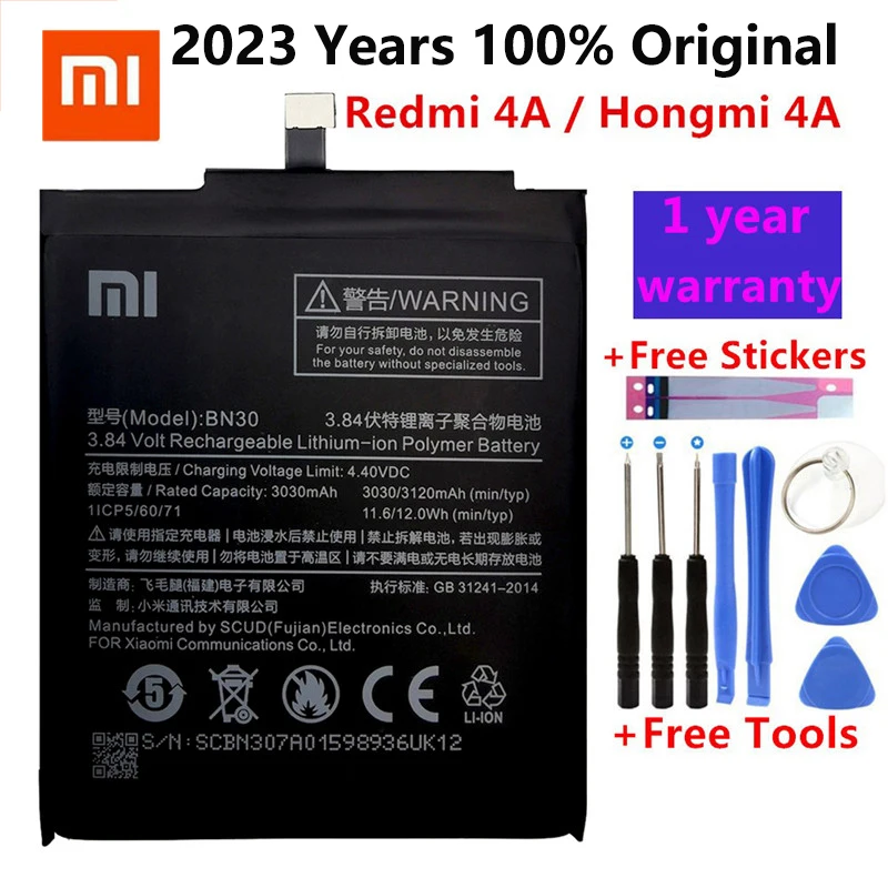 100% Оригинальный аккумулятор Xiao Mi для телефона Redmi 4A Hongmi 4A 3120 мАч BN30 высокое качество с бесплатными инструментами
100% Оригинальный аккумулятор Xiao Mi для телефона Redmi 4A Hongmi 4A 3120 мАч BN30 высокое качество с бесплатными инструментами