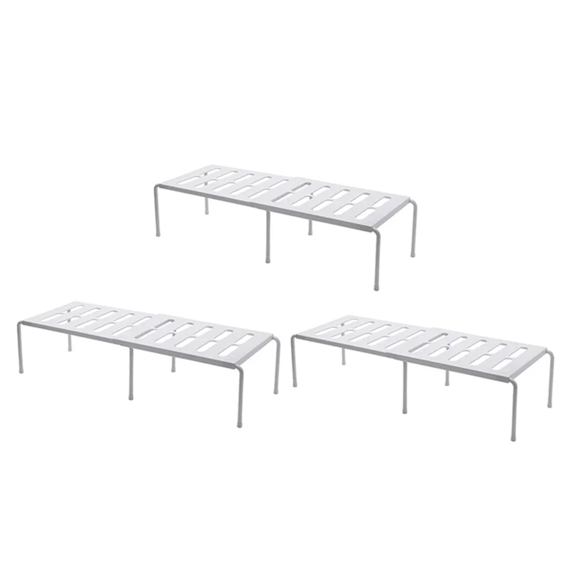 3X Kitchen Expandable Counter Shelf Organizer Racks Bathroom Under Sink Pantry Desktop Storage Organizer Holders White 
3X Kitchen Expandable Counter Shelf Organizer Racks Bathroom Under Sink Pantry Desktop Storage Organizer Holders White