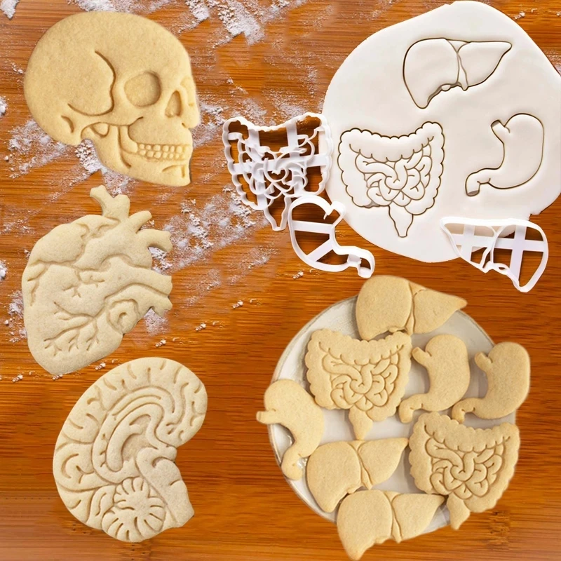 Internal Organs Cookie Embossed Mold Brain Heart Liver Stomach Fondant Cookie Cutter Intestines Biscuit Mold DIY Baking Tools
Internal Organs Cookie Embossed Mold Brain Heart Liver Stomach Fondant Cookie Cutter Intestines Biscuit Mold DIY Baking Tools