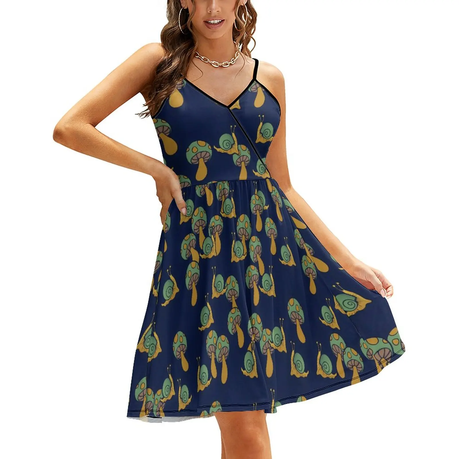 Retro Snail Dress Women Mushrooms Print Sexy Dresses Spring Spaghetti Strap Street Style Custom Casual Dress Big Size 2XL
Retro Snail Dress Women Mushrooms Print Sexy Dresses Spring Spaghetti Strap Street Style Custom Casual Dress Big Size 2XL