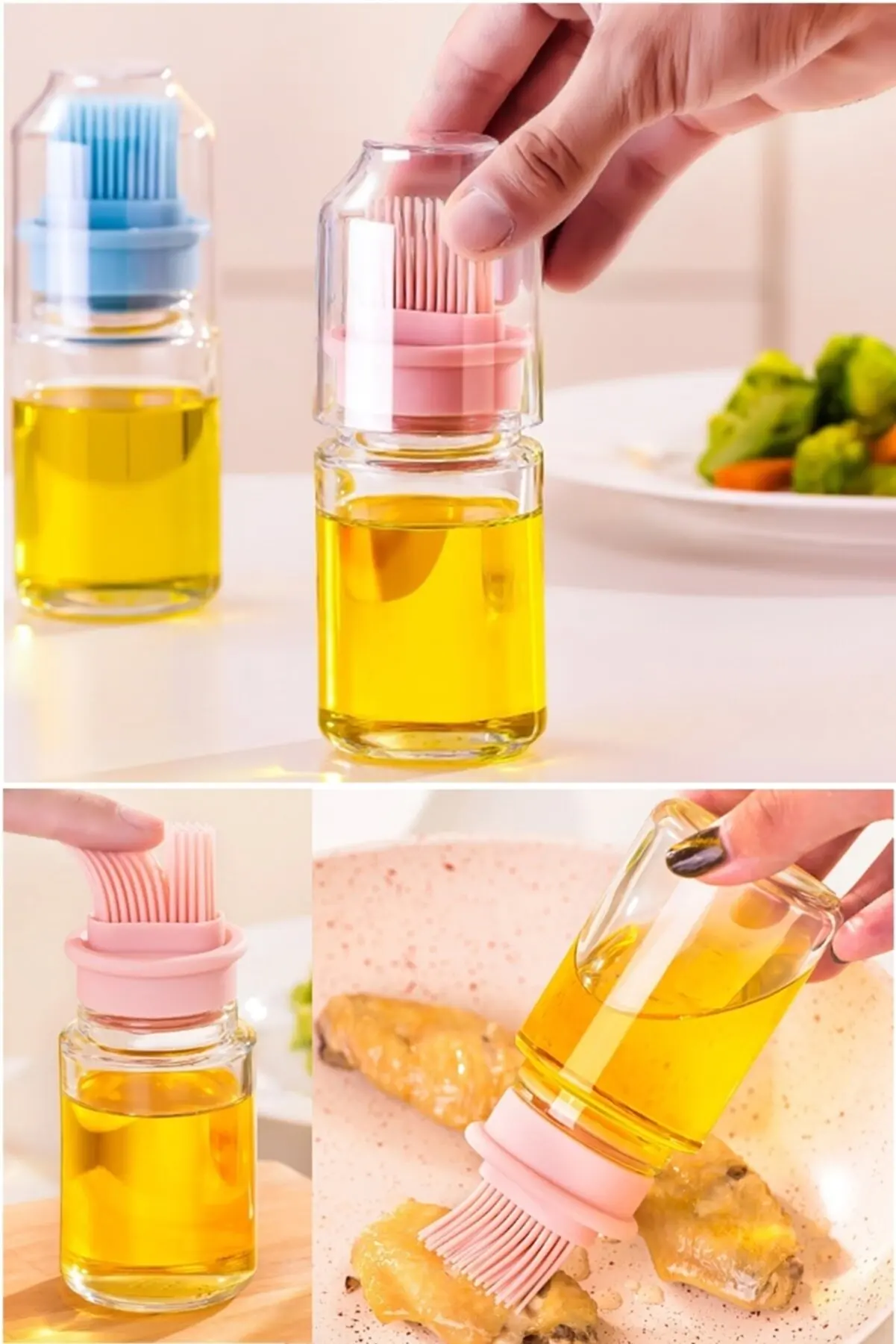 Silicone oil sauce and egg brush oil brush oil bottle 150 ml heat resistant glass bottle Kitchen Gift for Home
Silicone oil sauce and egg brush oil brush oil bottle 150 ml heat resistant glass bottle Kitchen Gift for Home