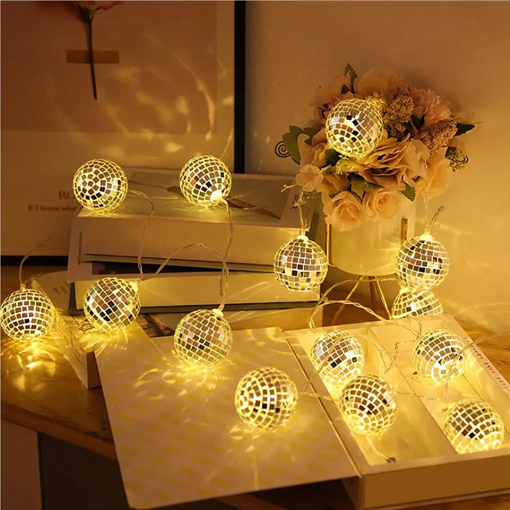 20 LED Mirror Ball Light String Disco Ball Silver String Light LED Light String Lanterns for Party Bar Holiday Patio Garden Bedr
20 LED Mirror Ball Light String Disco Ball Silver String Light LED Light String Lanterns for Party Bar Holiday Patio Garden Bedr
