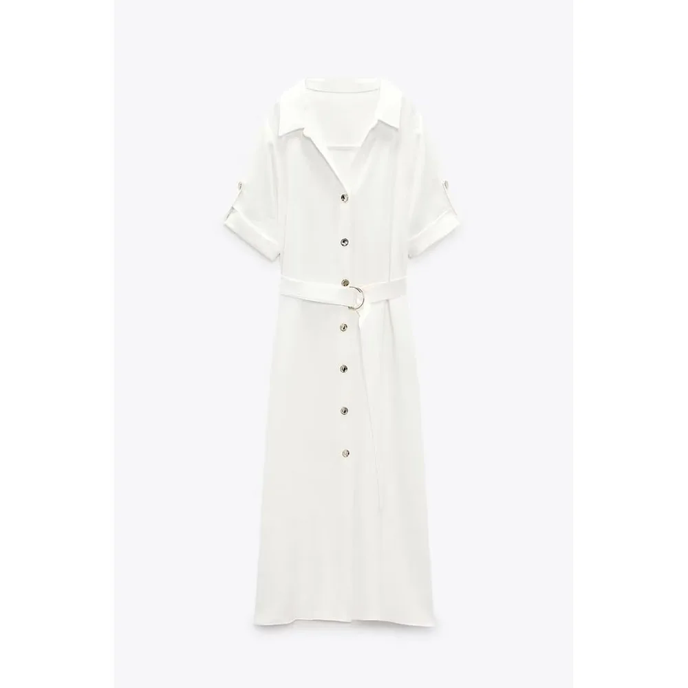 Женское платье-миди с V-образным вырезом и коротким рукавом
Женское платье-миди с V-образным вырезом и коротким рукавом