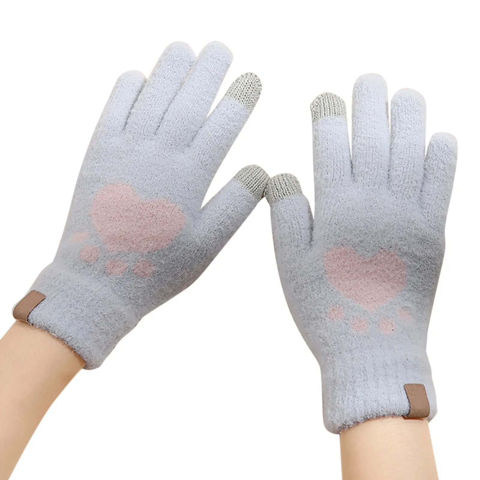 

Перчатки варежки для женщин теплые зимние вязаные перчатки для экрана для холодной погоды Симпатичные флисовые перчатки для верховой езды ...
