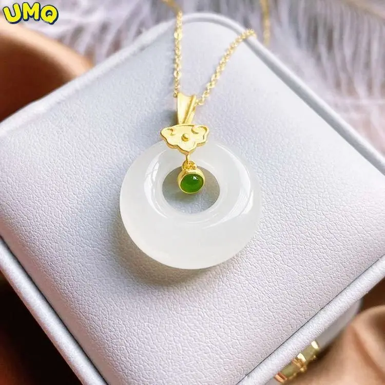 Оригинальное ожерелье из 24-каратного золота, кольцо принцессы из натурального нефрита, безопасное кольцо, цепочка до ключиц Ruyi, цвет кулон д...
Оригинальное ожерелье из 24-каратного золота, кольцо принцессы из натурального нефрита, безопасное кольцо, цепочка до ключиц Ruyi, цвет кулон д...