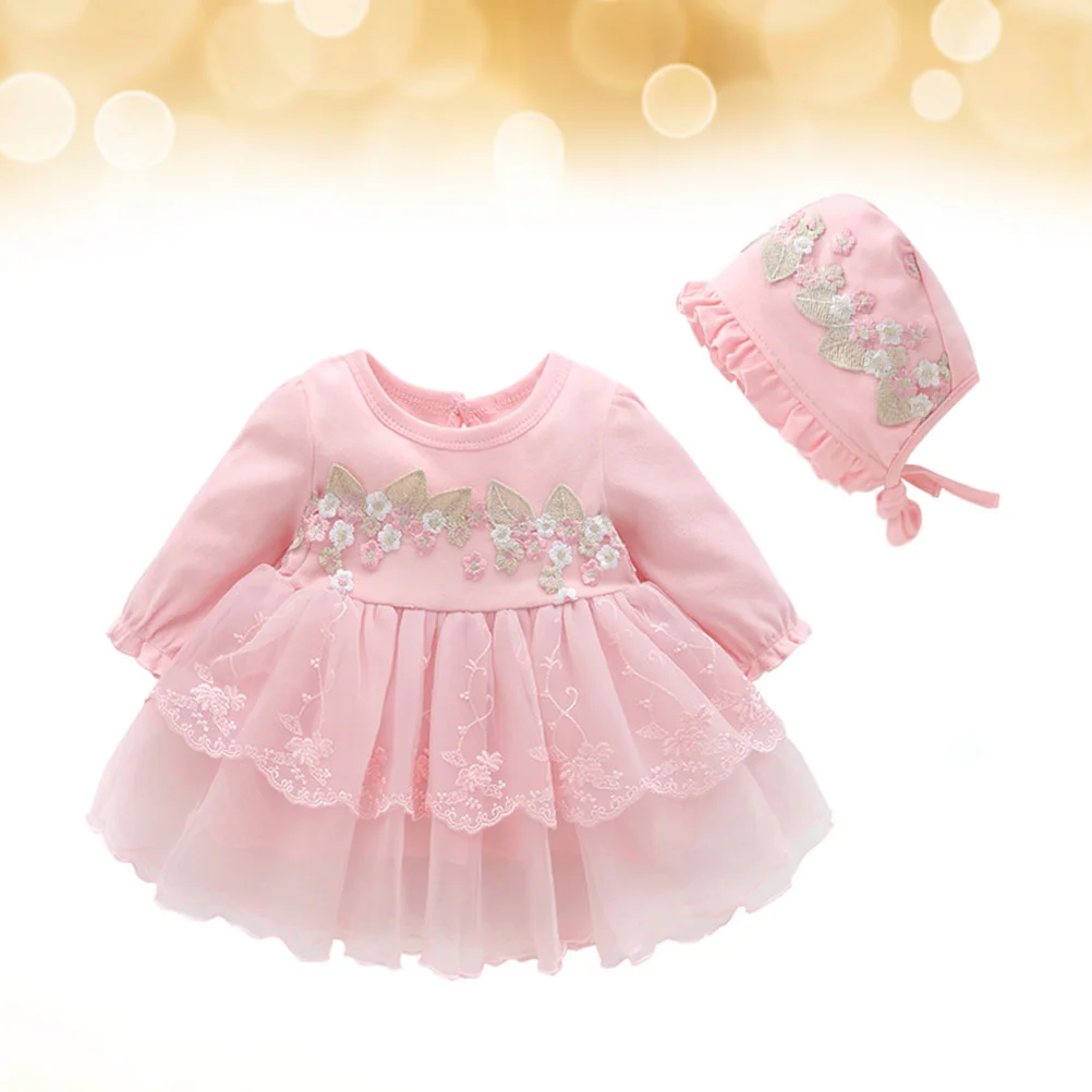 Spring Autumn Skirt Dress Party Dress with Hat for 0-3 month Baby Wearing (Pink)
Spring Autumn Skirt Dress Party Dress with Hat for 0-3 month Baby Wearing (Pink)