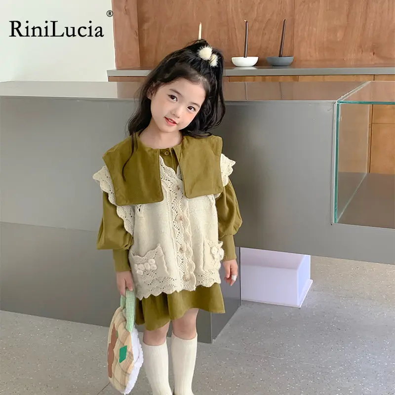 RiniLucia 2022 Autumn New Girls' Sweater Vest Sweet Cardigan Knitted V neck Lace Vest Sweater Korean Children's Clothing
RiniLucia 2022 Autumn New Girls' Sweater Vest Sweet Cardigan Knitted V neck Lace Vest Sweater Korean Children's Clothing