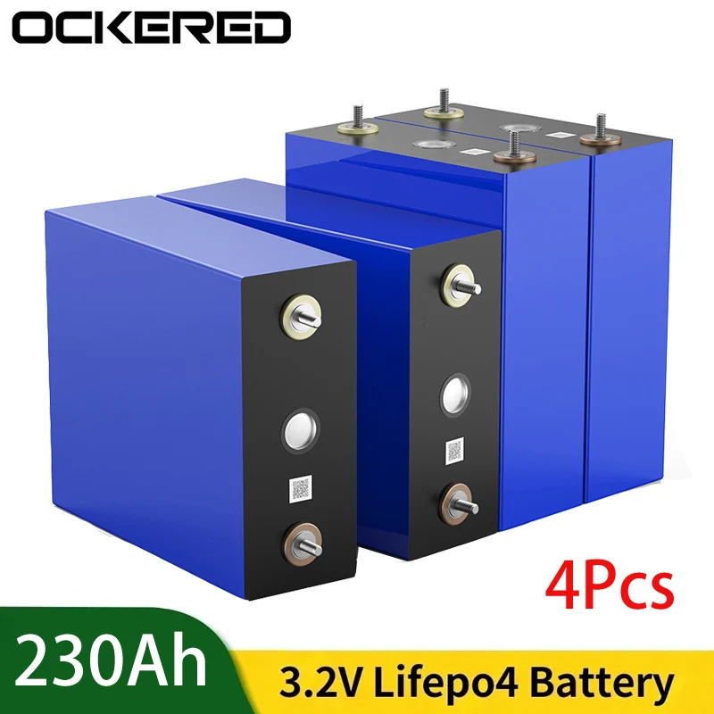 4Pcs Rechargeable 3.2V Lifepo4 Solar Battery 230Ah 280Ah 310Ah Lithium Iron Phosphate Cell for 12V 24V 48V Boat Golf Cart RV
4Pcs Rechargeable 3.2V Lifepo4 Solar Battery 230Ah 280Ah 310Ah Lithium Iron Phosphate Cell for 12V 24V 48V Boat Golf Cart RV