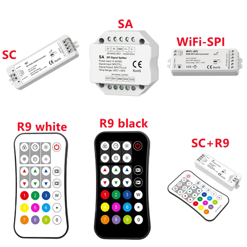 2.4G remote SC WiFi-SPI signal digital 5-24VDC RF SPI RGB/RGBW APP Wireless LED Controller (data+clock) to 2 group 32 dynamic
2.4G remote SC WiFi-SPI signal digital 5-24VDC RF SPI RGB/RGBW APP Wireless LED Controller (data+clock) to 2 group 32 dynamic