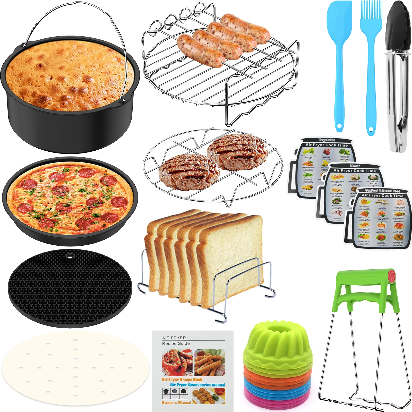New 14Pcs Air Fryer Accessories Set 8Inch Reusable Air Fryer Pizza Pan Washable Air Fryer Cake Barrel Nonstick Steamer Rack
New 14Pcs Air Fryer Accessories Set 8Inch Reusable Air Fryer Pizza Pan Washable Air Fryer Cake Barrel Nonstick Steamer Rack
