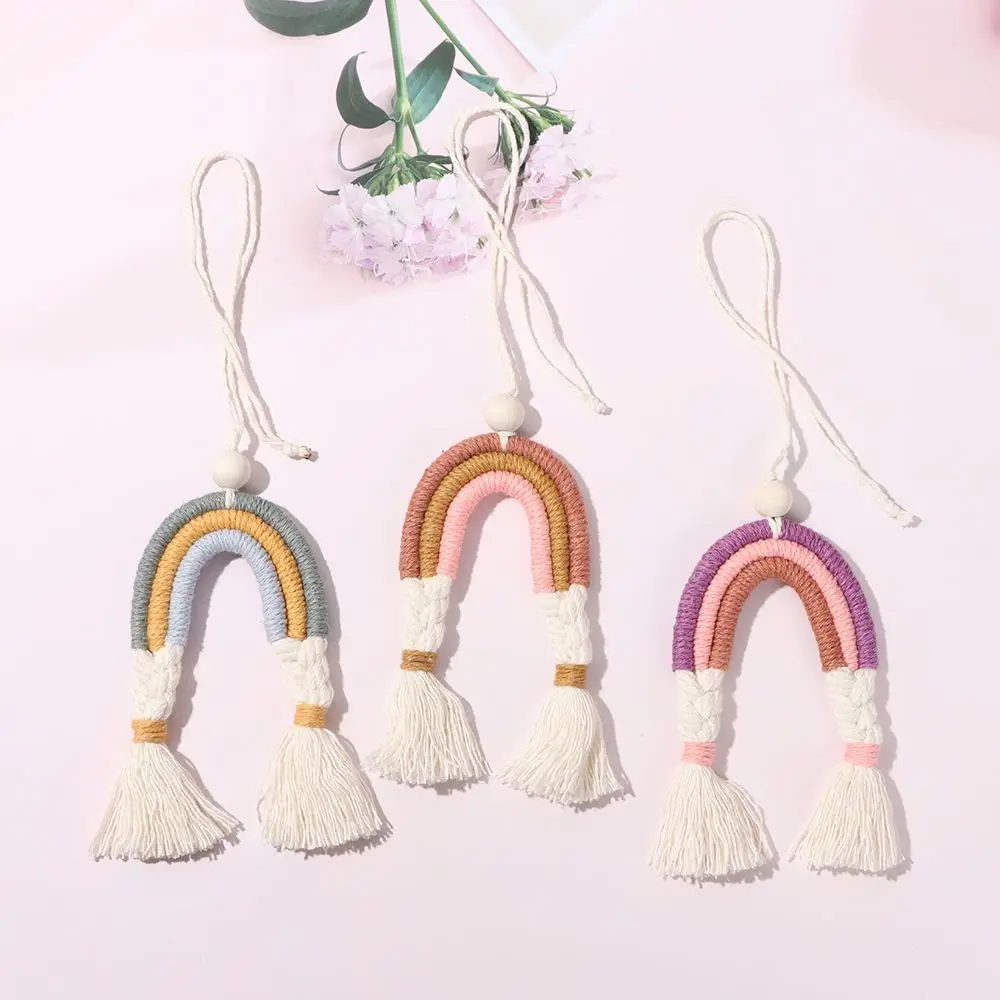 Weaving Home Decor Boho Wall Decor Wooden Bead Braids Car Decor Car Mirror Hanging Rainbow Decorations
Weaving Home Decor Boho Wall Decor Wooden Bead Braids Car Decor Car Mirror Hanging Rainbow Decorations